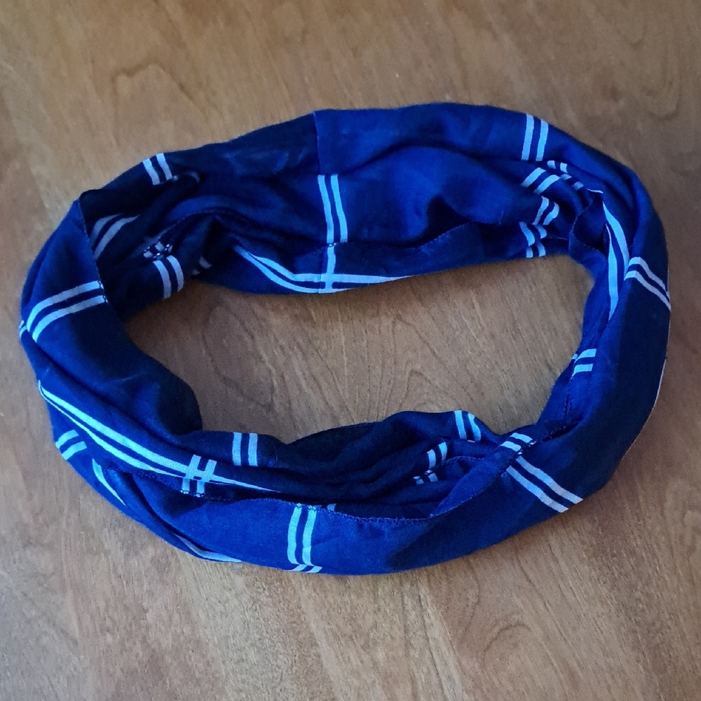 Source Unknown Blue Plaid Scarf